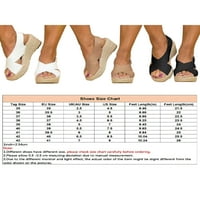 Tenmi Žene Espadrilles Sandal Ljetna platforma Ciptie Strap Wedge Sandale Comfort Casual Cipes Ženske rimske lagane bijele 4,5