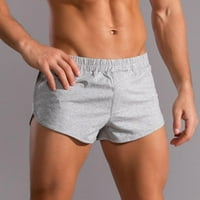 Tdoqot muške kratke hlače - čvrste pamučne hlače s tri poistovjeka Sportski nosači škare za struku Grey