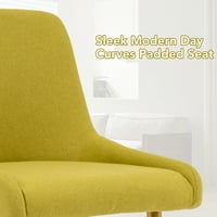 Moderna stolica za blagovaonicu tapecirana željeznim nogama, zelenim