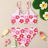 B91XZ Djevojke Djevojku kupaći kostim sportove cvjetni visoko struk bikini set kupaći komič ljetni plažni