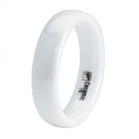 R40075- Bijeli keramički klasični prsten - veličina 5