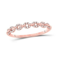 Jewels 14kt Rose Gold Womens Okrugli dijamantski kružni prsten za slaganje CTTW