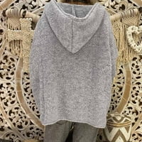 Vrhovi modne veličine Žene dugi džemper s dugim rukavima rukavi u boji čvrsti veliki labavi džemper
