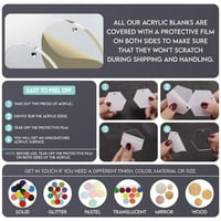 Jedinice Akrilni krug Blanks1 8 Debljine - tranlucentne boje - izrađene u SAD-u