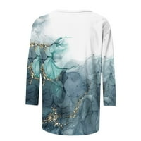 HFYIHGF Womens Ljetni vrhovi casual rukav elegantni cvjetni slatki luk tiskani bluze Dressy Trendy Plus