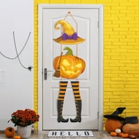 Sajmovi za viseće od Halloween Halloween Viseći drvene znakove vrata Witch hat crtani dizajn sablasno