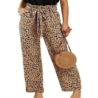 Niveer dame lišće tiskane visoke strukske hlače za žene baggy palazzo pant Leopard Print Holiday Solid