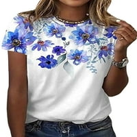 Niuer Ljeto majica kratkih rukava za žene Ležerne prilike Cvjetne tiskane majice Dame Bohemian Beach Tee Bluze S-5XL