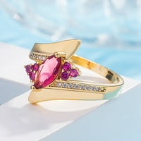 Heiheiup angažman okrugli rez Zirkoni Žene vjenčani prstenovi nakit prstenovi za žene puni dijamantski dame ring otvoreni prsten