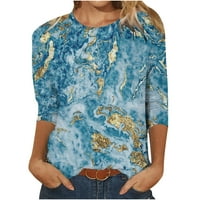 Aurouralne majice za žensko čišćenje ženskog proljetnog ispisanog srednjeg duljine dugih rukava Ležerne prilike majica