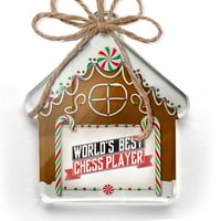 Ornament tiskani jedan strani svjetove Najbolji šahovski igrač Božićni neonBond