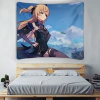 Tapiserija za spavaću sobu, genshin udara anime uzorak pozadina viseće krpa, ukrasi za spavaću sobu