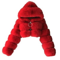 Ziwimk Zimske jakne za žene, ženska zimska zgušnjava parka jaknu topli pamučni kaput s kapuljačom crvenim,