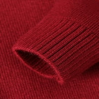 Dječji džemper pulover pulover pune boje pletene džempere dugih rukava vanjska posada na vratu pletiva za klizanje tamnocrvena 20