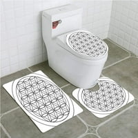 Cvjetni život svetih geometrija kupaonica ruganje set za kupac Contour mat i toaletni poklopac poklopca