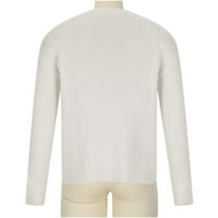Uorcsa komforan pulover u okruglom vratu Knit Jakna Zimska modna tiskana muški džemperi bijeli
