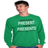 Božić Draga Santa Xmas predstavlja dugih rukava majica muškaraca žena Brisco brendovi x
