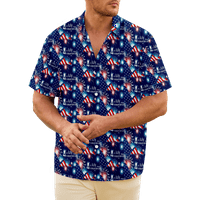 4. jula muška havajska majica USA Nacionalna zastava majica TEE grafički otisak košulje 3D Print casual svakodnevno kratki rukav odjeća za odjeću crtani film