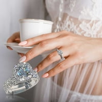 Mortilo Vjenčani opseg za žene Prsten okrugli dijamantski vjenčani pojas Dijamantni prsten set prstena
