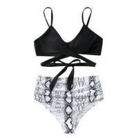 Loyisvidion Ženski čišćenje kupaćih kostimi za žene Split kupaći kostim Show Cross Bikini White 4
