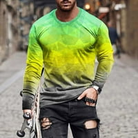 CLLIOS grafički tees Muškarci Trendy 3D tisak Košulje s dugim rukavima Fitness Pulover Top Funny Okrugli