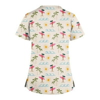 Ženski ljetni vrhovi grafički grafički otisci Bluza Radna odjeća Ženska majica Kratki rukav Yel XL