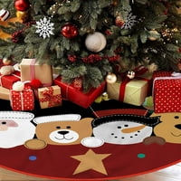 Suknja za božićnu drvcu Kratki plišani čipka Santa Claus Ispis Otporna na suzanje Deblje Drvo Dekoracija za višekratnu zabavu Dekoracija za zabavu Xmas Obyment Floor Party