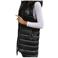 Cardigan za žene Trendi dugi zimski kaput prsluk s kapuljačom s kapuljačom s jednim džepovima prekrivenim