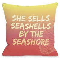 Seashell by Seashore Jastuk za bacanje na otvorenom od strane OneBellacasa, 16 x16