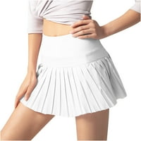 Kayannuo suknje za žene natrag u školsko čišćenje visokog struka Solidna boja lažna dve teniske suknje