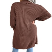 LUMENTO WOMENS dugi kardigani džemperi s dugim rukavima otvorena prednja ležerna zimska pletiva odjeća