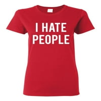 Mrzim ljudi antisocijalni introvertni human Ženska grafička majica, crvena, x-velika