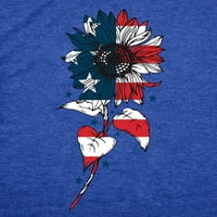 Dan nezavisnosti Žene T-majice Suncokret tiskani kratki rukav majica Okrugli vrat Najbolji slobodno