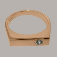 Britanci napravio 9k ružični zlatni prirodni akvamarinski mens zaručni prsten - Opcije veličine - veličine