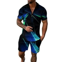 Muški sportski set ljetne odjeće s kratkim rukavima ljetne plaže Tropska havajska majica i garnitura