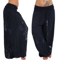 Ženske dame tiskane širine širine labave nogu ženske casual pantsyoga hlače za žene radne hlače yoga