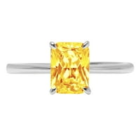 1. CT sjajan blistavo Clead Simulirani dijamant 18k bijeli zlatni pasijans prsten sz 4