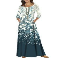 LUMENTO WOOGE LAOSRETY PARTY CULL Duljina haljina Ležerne prilike Crta Maxi Haljine Kaftan sa džepovima