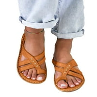 Avamo ženske ženske dame papuče ležerne prstene ploče ravne papuče sandale slaje na otvorenom cipele