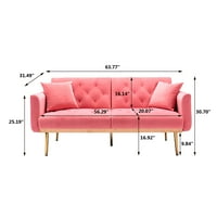 Accent Velvet Loveseat Sofa kauč kauč kauč kaufonski kauč na razvlačenje u sredini stoljet Moderni kauč
