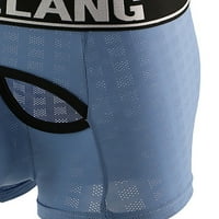 Odeerbi Muns Sexy donje rublje Boxer Gathers Fashion Prozračiva bokserišta svijetloplava plava