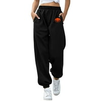 Ženski aktivni elastični struk Halloween Print Torggy pantalone džepovi Tweatpants Joggers Hlače