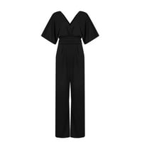 Cuoff Toucsuits za žene Ljetni modni banket haljina viseći vrat pantalone ROMper Black XL