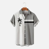 Muška majica Havaii Revel Ljetni modni gumb Kratki rukav casual cccout stablo tiskane majice za odmor