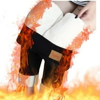 EdVintorg gamaše za žene plus veličine crne debele termalne baršunaste hlače povremene elastične struke