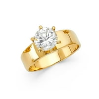 Jewels 14k žuti zlatni kubični cirkonijski CZ zaručničke prstene veličine 9