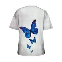 Ženske majice kratki rukav Tors Bluze Regularne fit t majice Pulover tees vrhovi cvjetni tisak T-majice