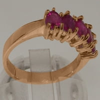 Britanci napravio je 10k ružičasto zlato prirodno rubin ženski vječni prsten - veličine opcija - veličine 11.5