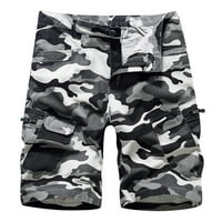 Muške kratke hlače Casual Classic Fit Fashion Caself Camouflage Color Multi džepni kopč za patent zatvarač
