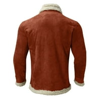 Muška zimska vuna od vune kratka jakna rever fit fit solidni topli vitki džepovi velikih džepova s ​​oblogom